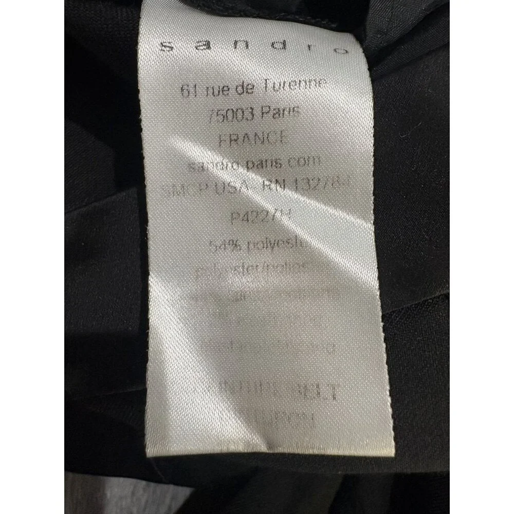 Sandro Suit Pants with Satin Trim in Black - Picture 4 of 4